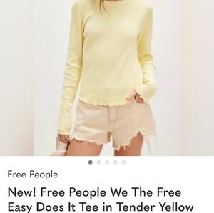 We The Free Soft Yellow Long Sleeve Top SIZE SMALL